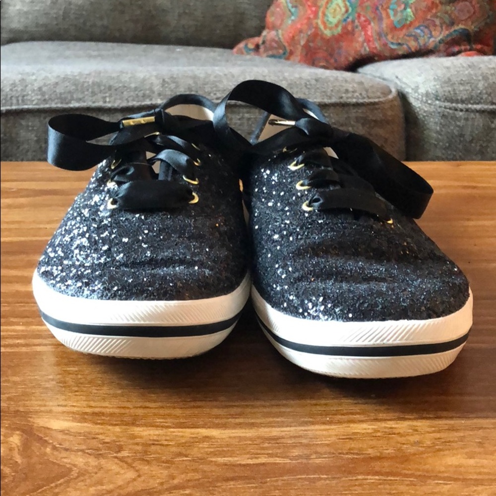 Kate Spade X Keds black glitter shoes